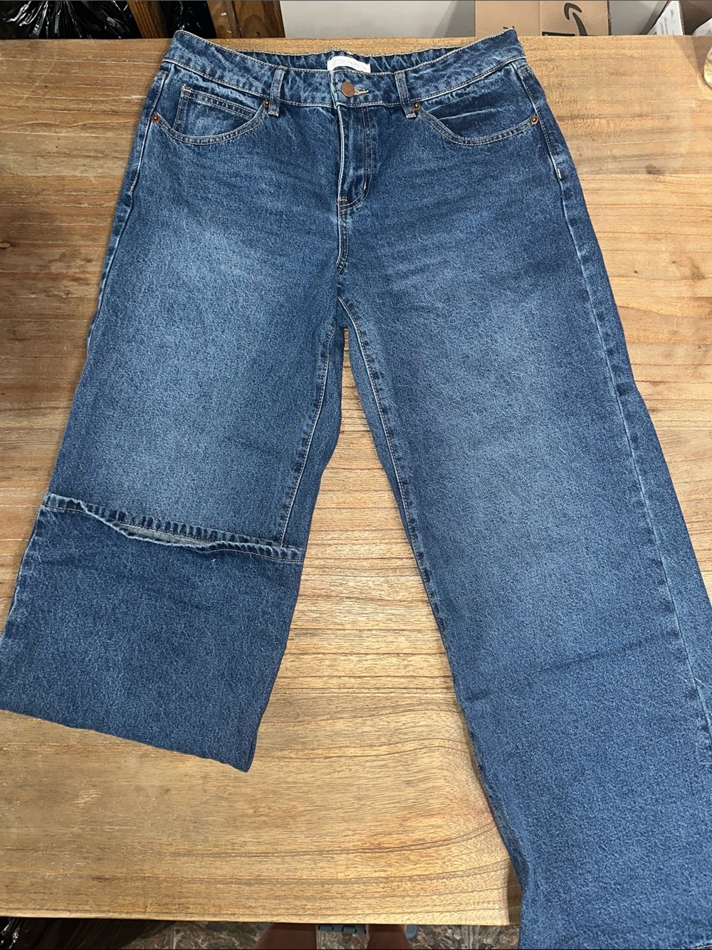12th Tribe Dawson Medium Low Rise Wide-Leg Jeans. Sz. 30 vintage blue. - Picture 2 of 8